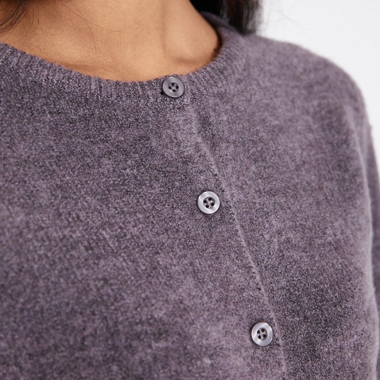 Basic knit cardigan "Audrey" Heather Purple